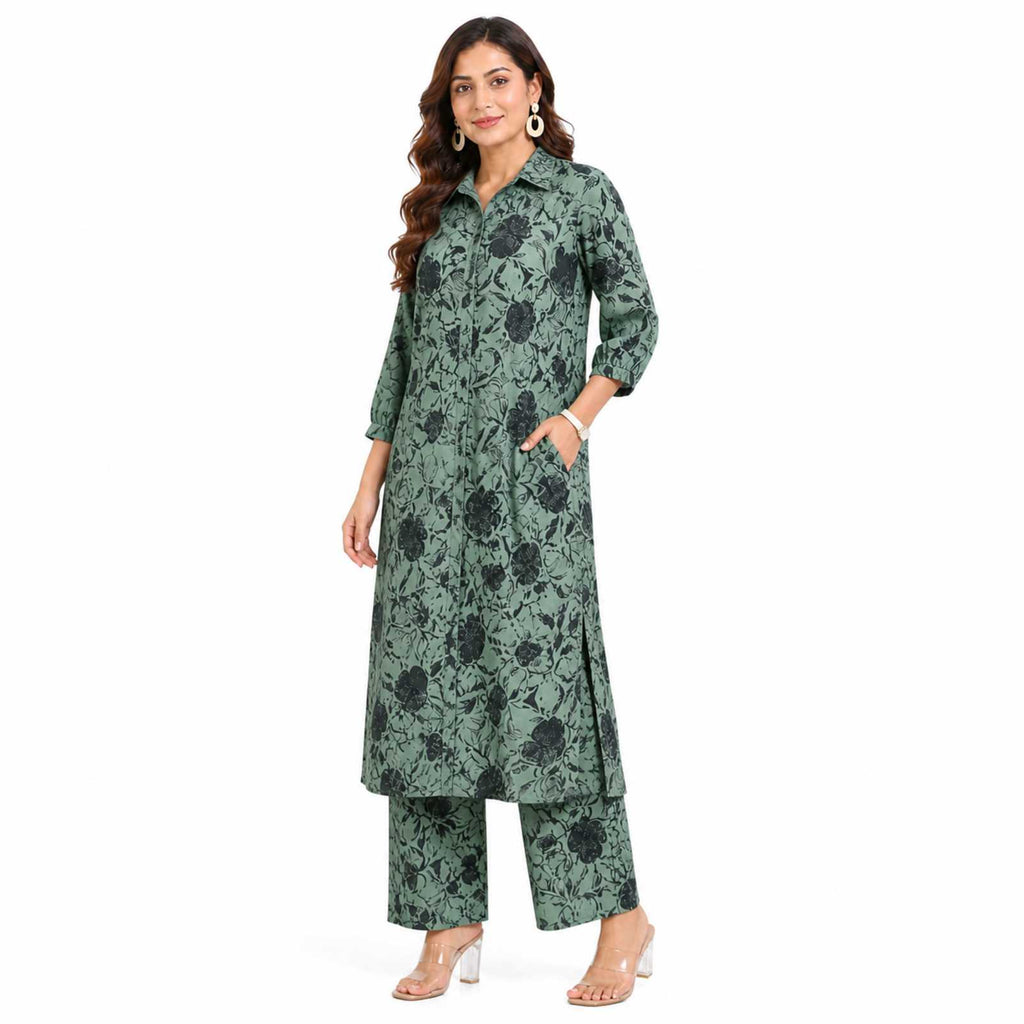 Bloom Printed Kurta Pant Co-ord Set-2