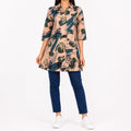 Women's Green Abstract Print A-Line Tunic Top-1