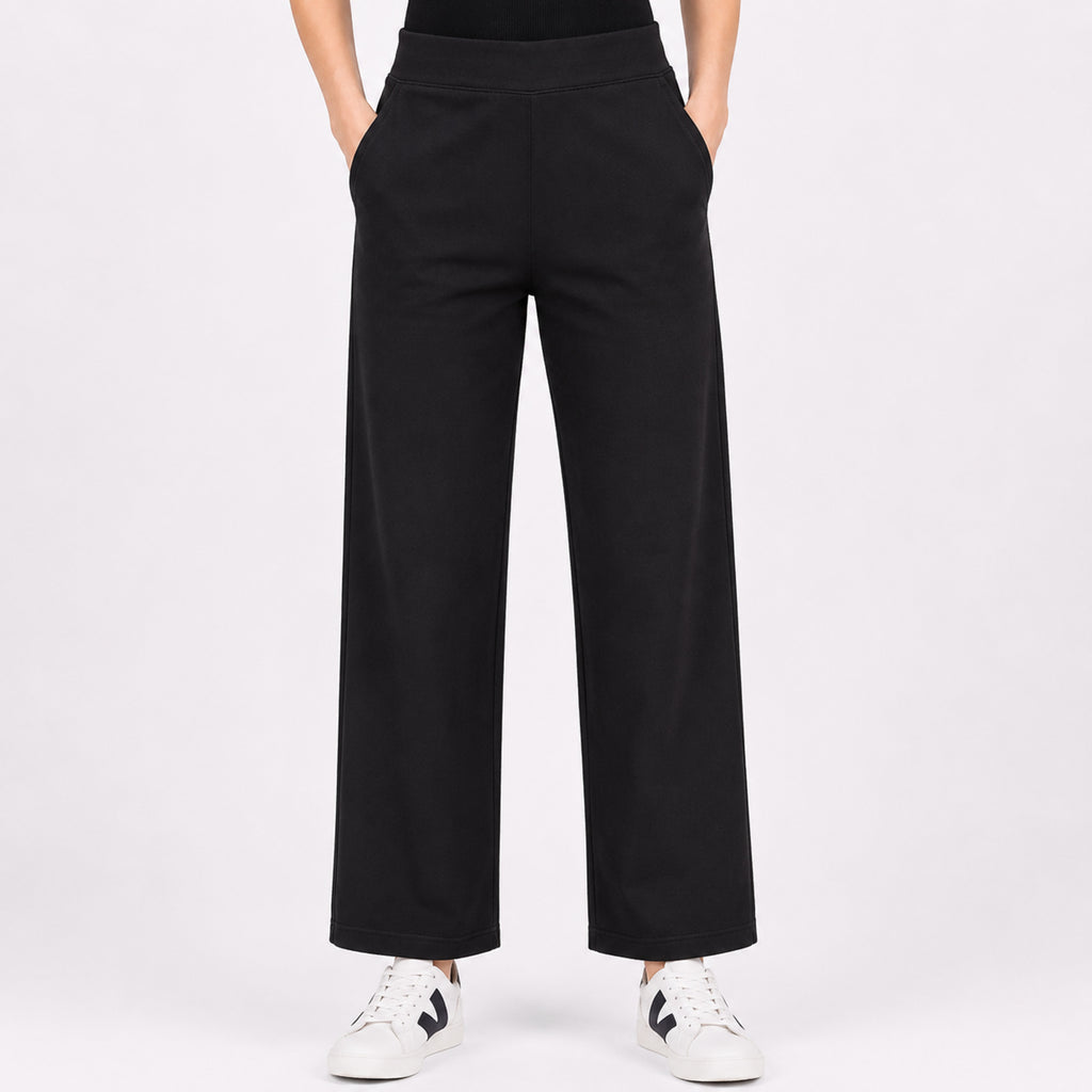 Women's Minimalist Grey Wide Leg Comfort Lounge Pants-1