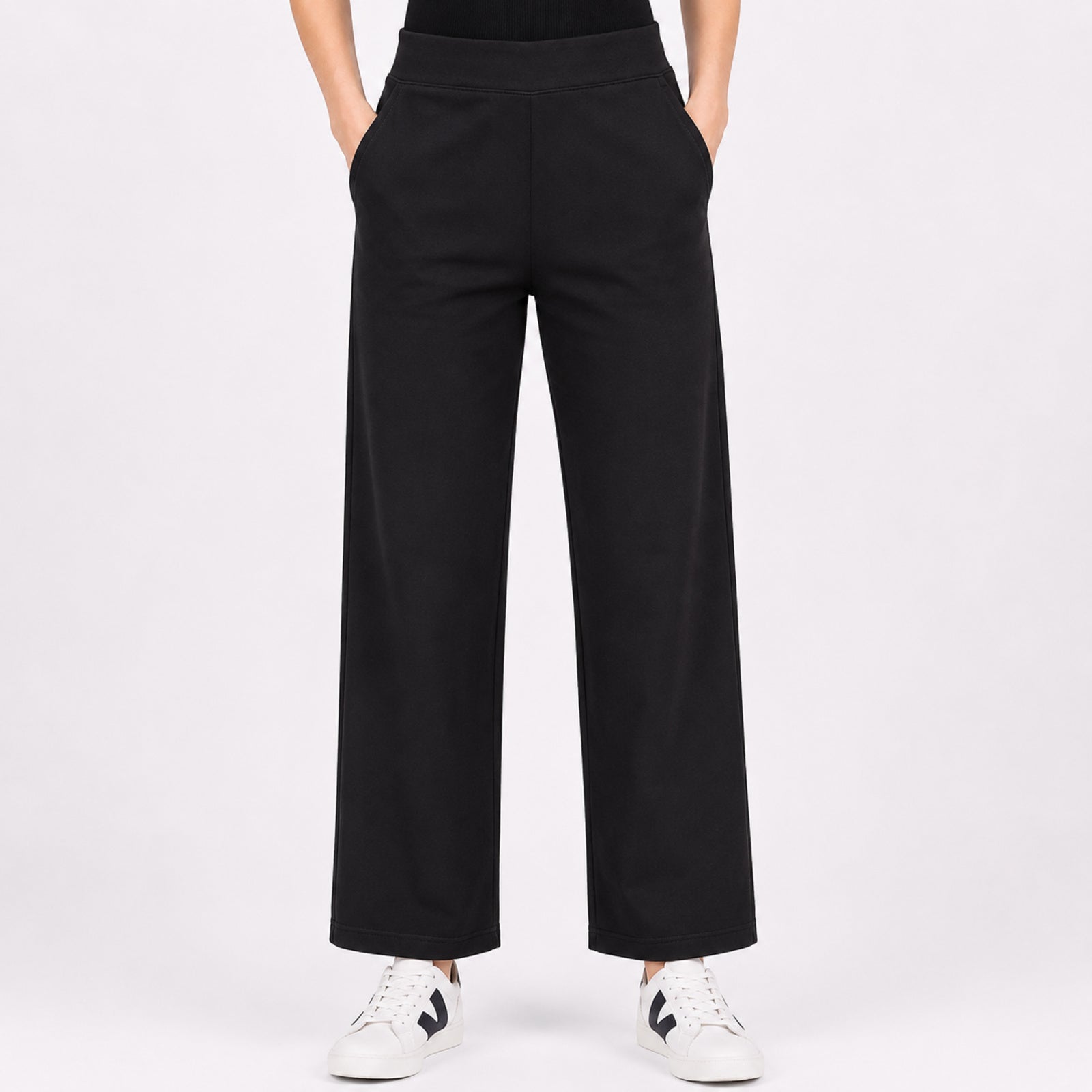 Women's Minimalist Grey Wide Leg Comfort Lounge Pants-1