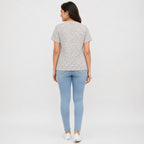 Women's Light Pink Geometric Print HOPE Graphic Round Neck Regular Fit Casual T-Shirt | Soft Everyday Wear-4