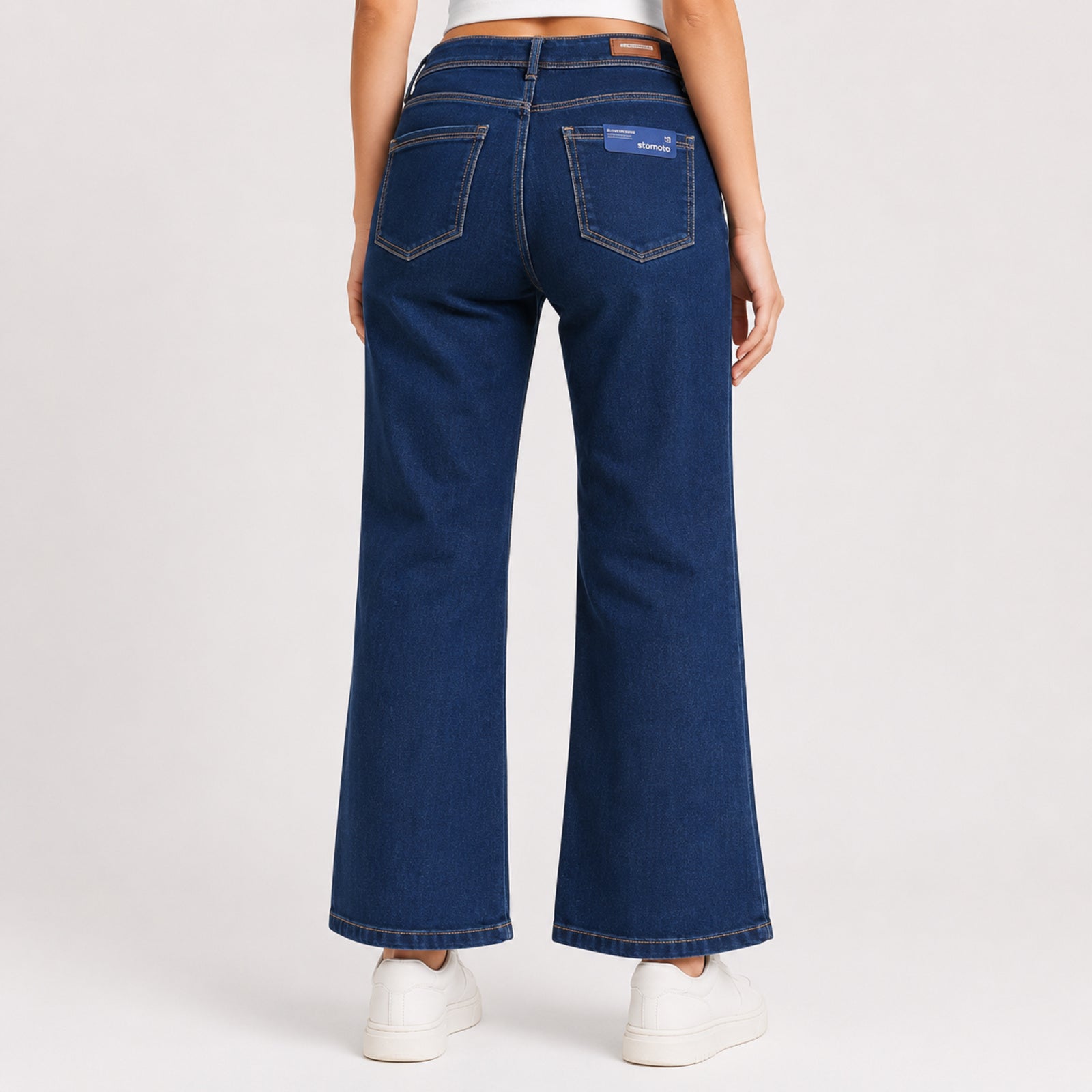 Women's Greenish Blue Flared Fit Denim Jeans-4