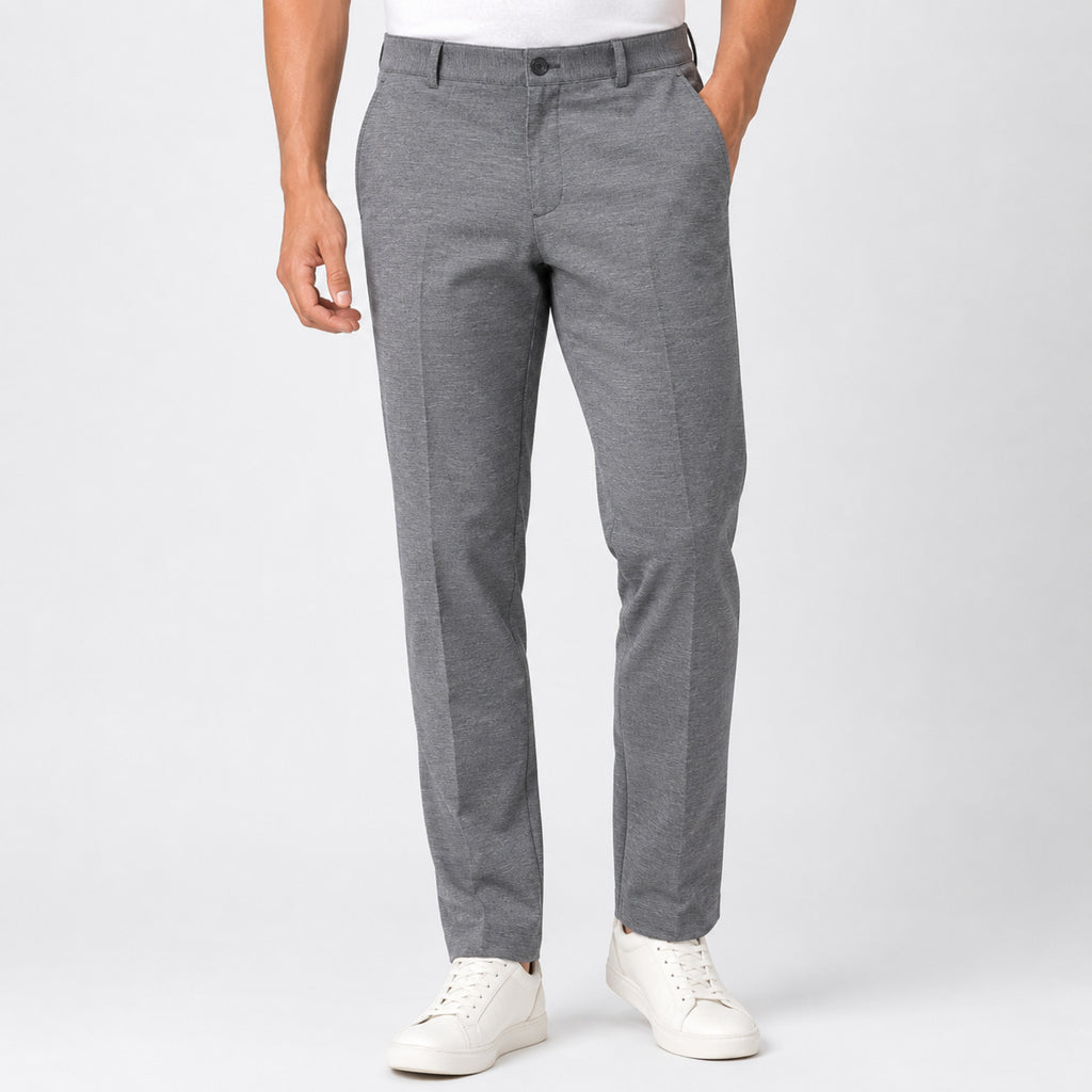 Men's Slate Charcoal Slim Fit Formal Trousers-3
