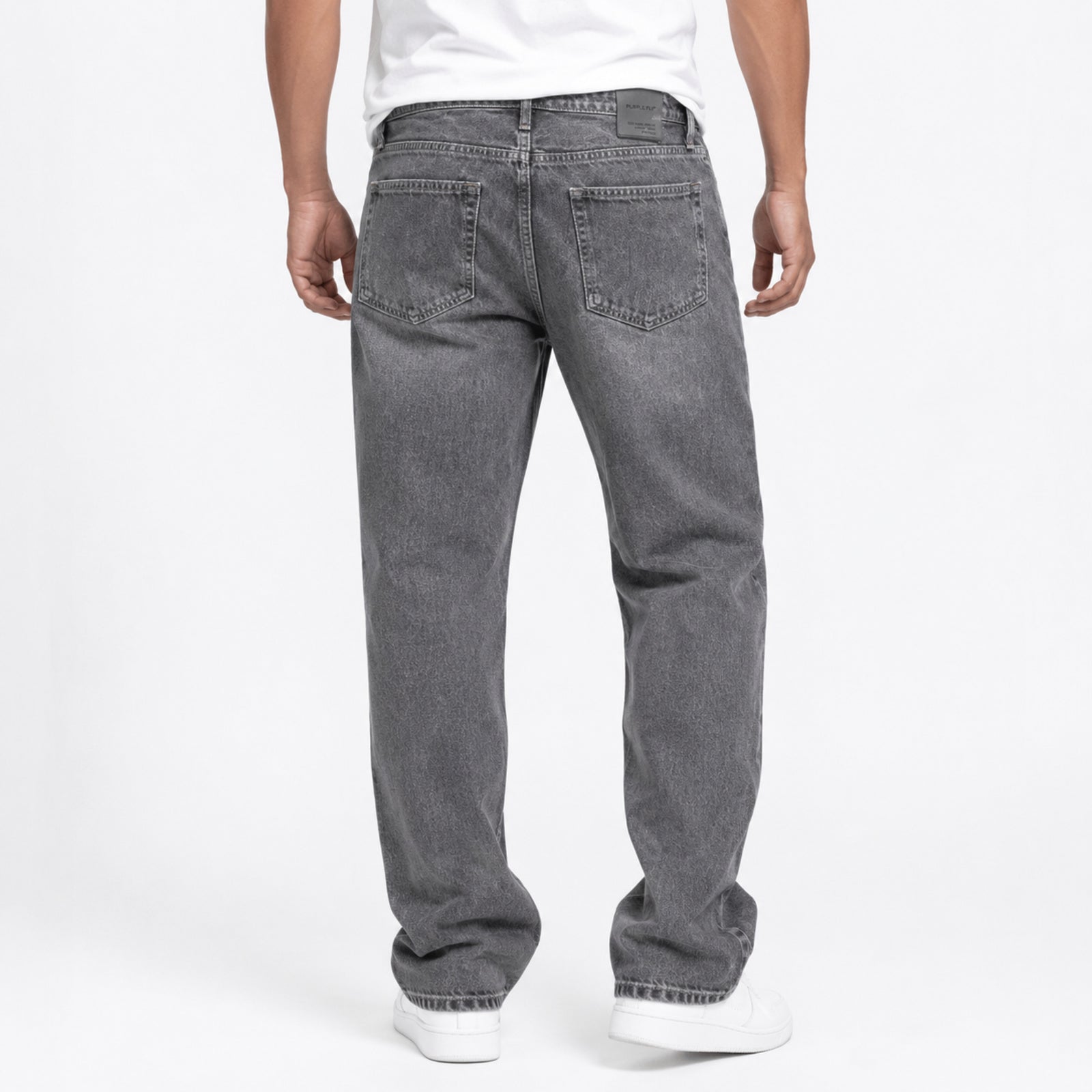 Men's Greyish Washed Straight Fit Denim Jeans-3
