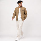 Men's Khaki Utility Style Casual Jacket-2