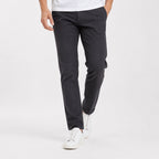 Men's Dark Grey Slim Fit Casual Trousers-2