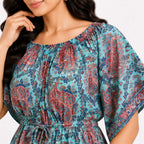 Women's Paisley Print Midi Dress-2