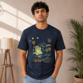 Men's Midnight Navy Graphic Oversized Casual T-Shirt-4