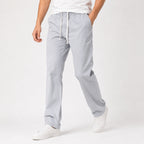 Men's Light Grey Relaxed Fit Drawstring Lounge Trousers-4
