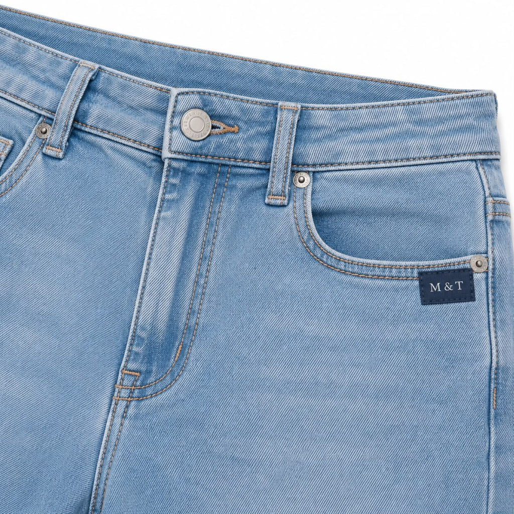 Women's Light Blue High-Waist Ankle-Length Skinny Denim Jeans-3