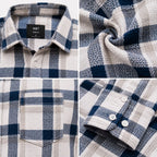 Men's White & Dark Grey Checked Half Sleeve Casual Shirt-2
