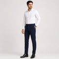 Men's Midnight Navy Slim Fit Formal Trousers-1