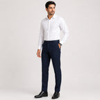 Men's Midnight Navy Slim Fit Formal Trousers-1
