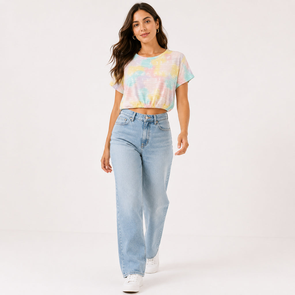 Women's Tie-Dye Cropped T-Shirt-1