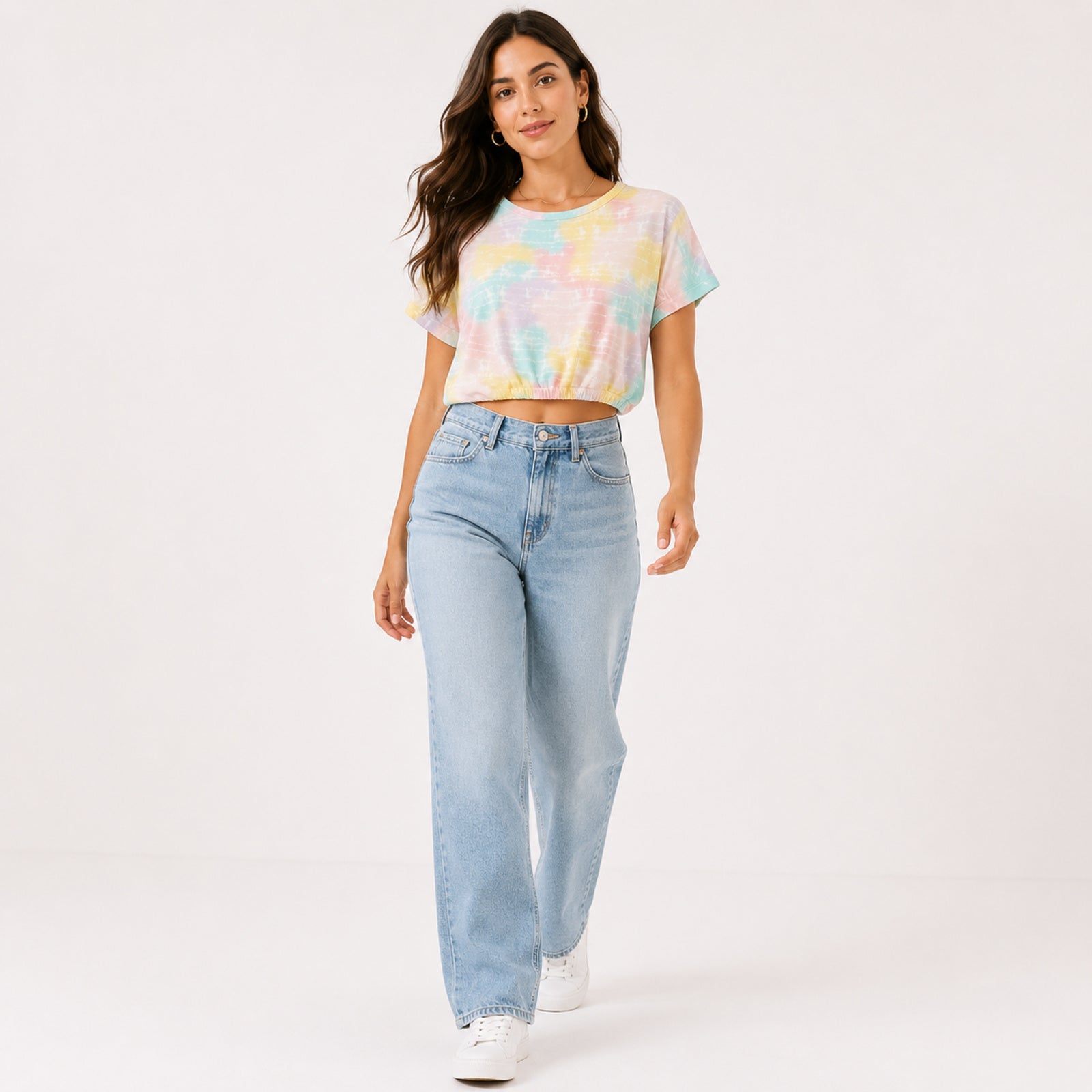 Women's Tie-Dye Cropped T-Shirt-1