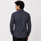 Men's Black Micro Print Formal Shirt-4