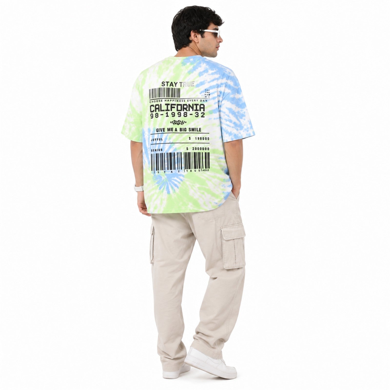Men's California Tie-Dye Oversized Graphic T-Shirt-3