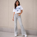 Women's Light Grey Flared Fit Denim Jeans-1