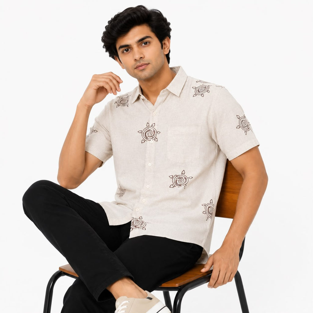 Men's Desert Orbit Printed Resort Shirt-3