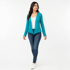 Women's C.Green Lightweight Sheer Open-Front Shrug with Wavy Hem-1