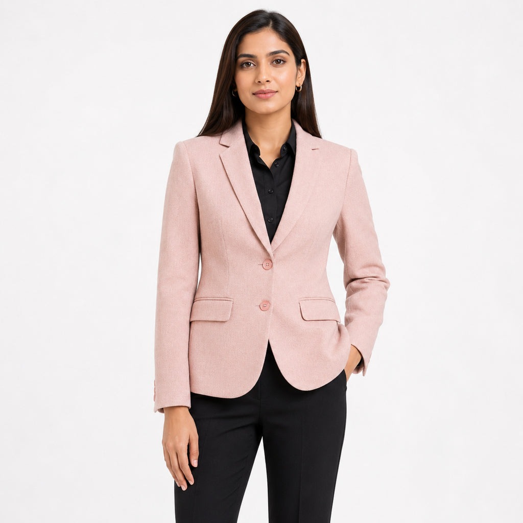 Women's Elegant Peach Formal Blazer-1