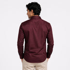 Men's Bordeaux Elegance Premium Maroon Formal Shirt-4
