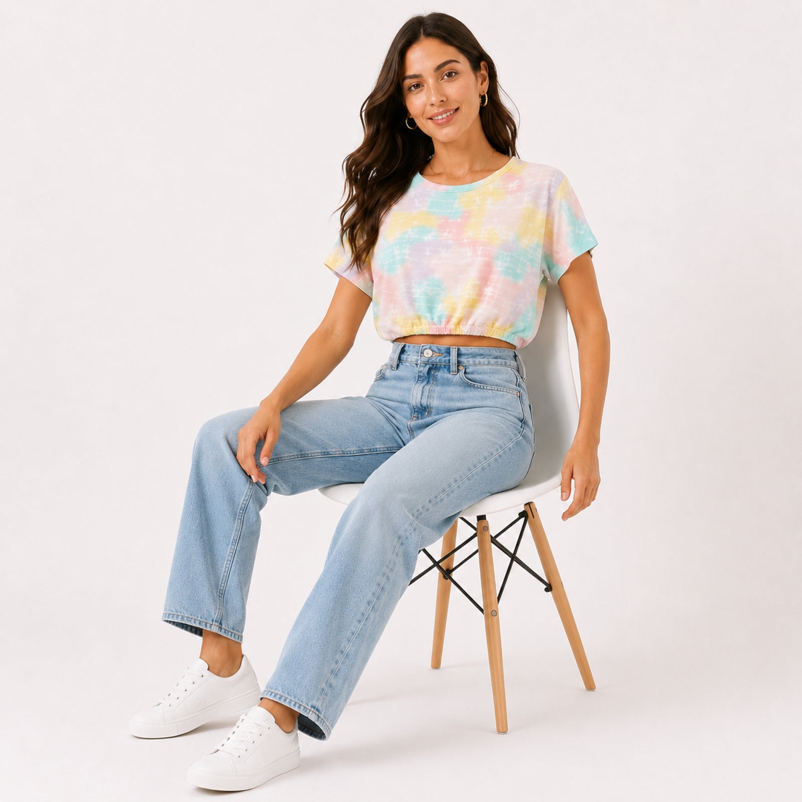 Women's Tie-Dye Cropped T-Shirt-2
