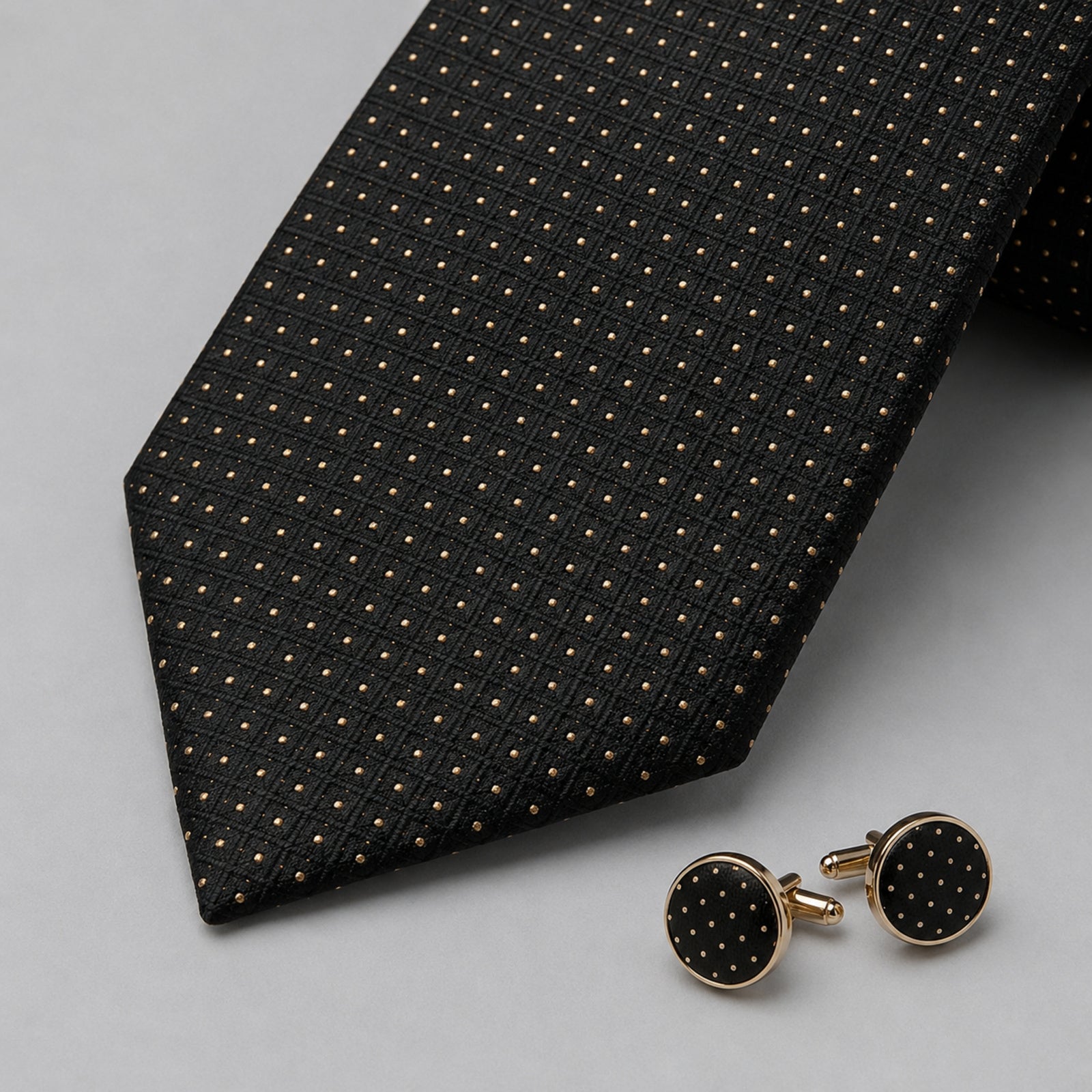 Men's Luxury Micro-Patterned Dark Brown Silk Formal Necktie-3