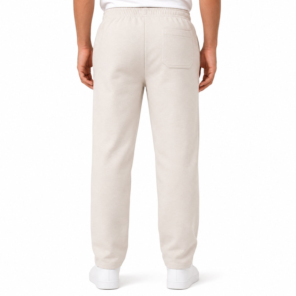 Men's Luxe Ivory Drawstring Smart Casual Trousers-1
