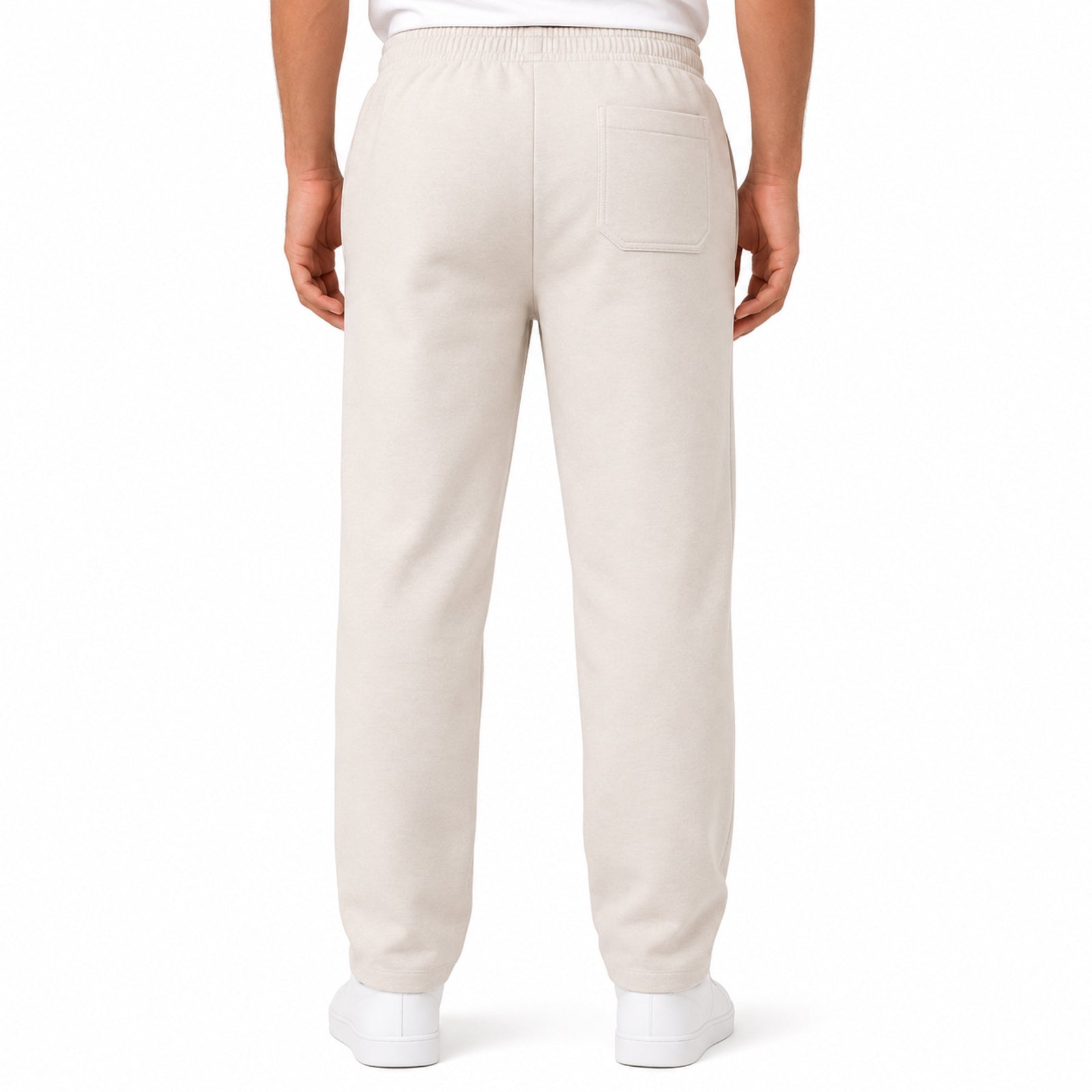 Men's Luxe Ivory Drawstring Smart Casual Trousers-1
