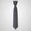 Men's Luxury Geometric Patterned Grey Silk Necktie-1