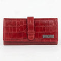 Crimson Luxe Croc-Texture Wallet-1