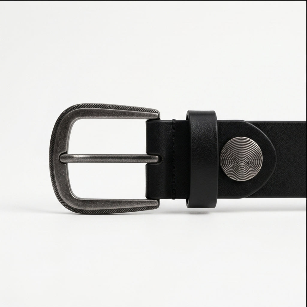 Women’s Elegant Premium Black Genuine Leather Belt with Statement Gold-Tone Buckle-4