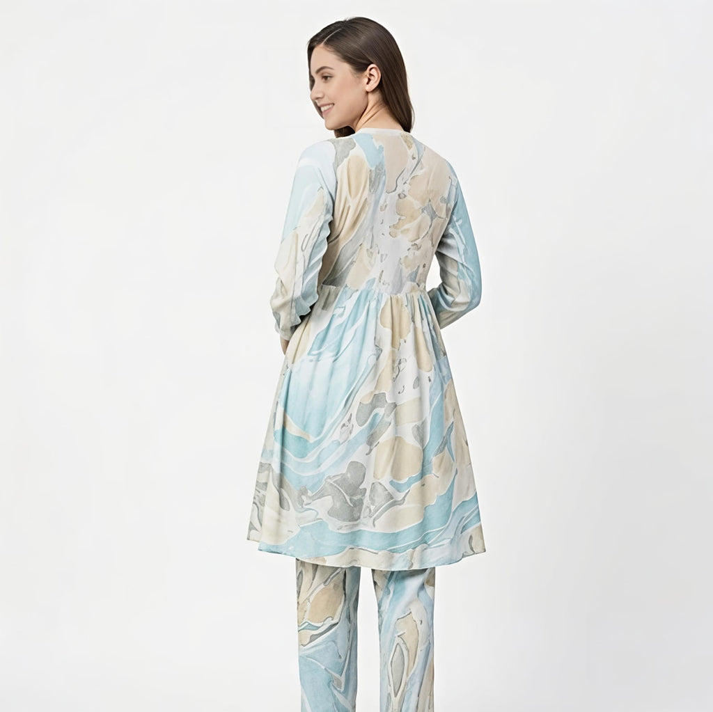 Sky Marble Printed Co-ord Set-4