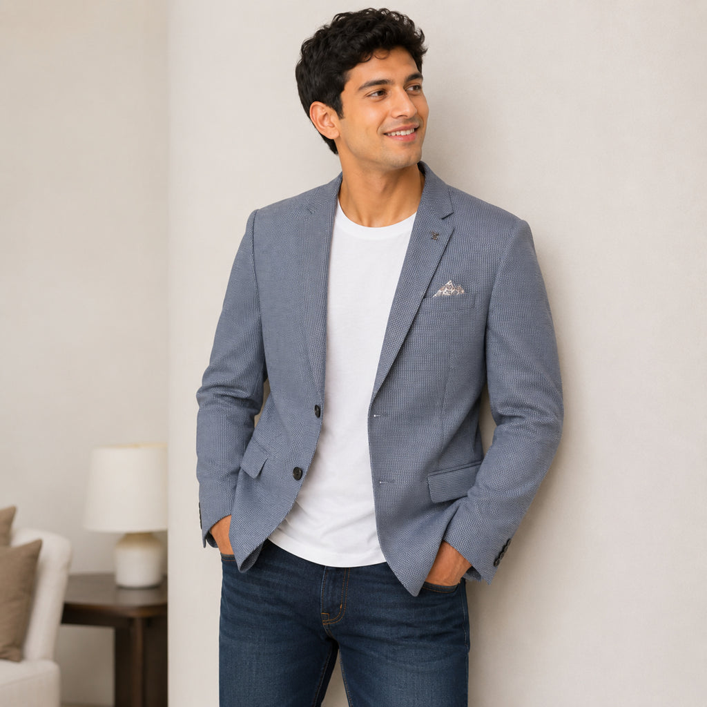 Men's Blue Formal Blazer-3