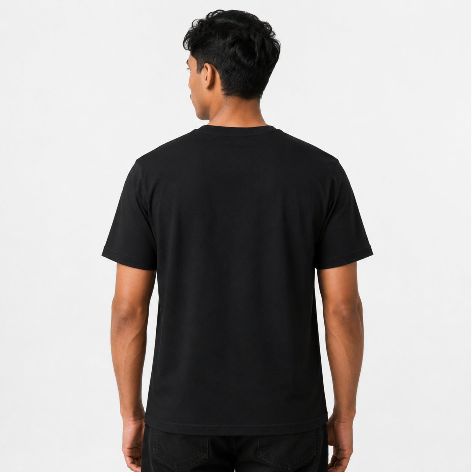 Men's Black Oversized Graphic Print T-Shirt-3