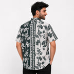 Vintage Floral Panel Print Casual Shirt-1