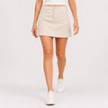 Women's White Denim Mini Skirt-1