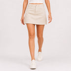 Women's White Denim Mini Skirt-1