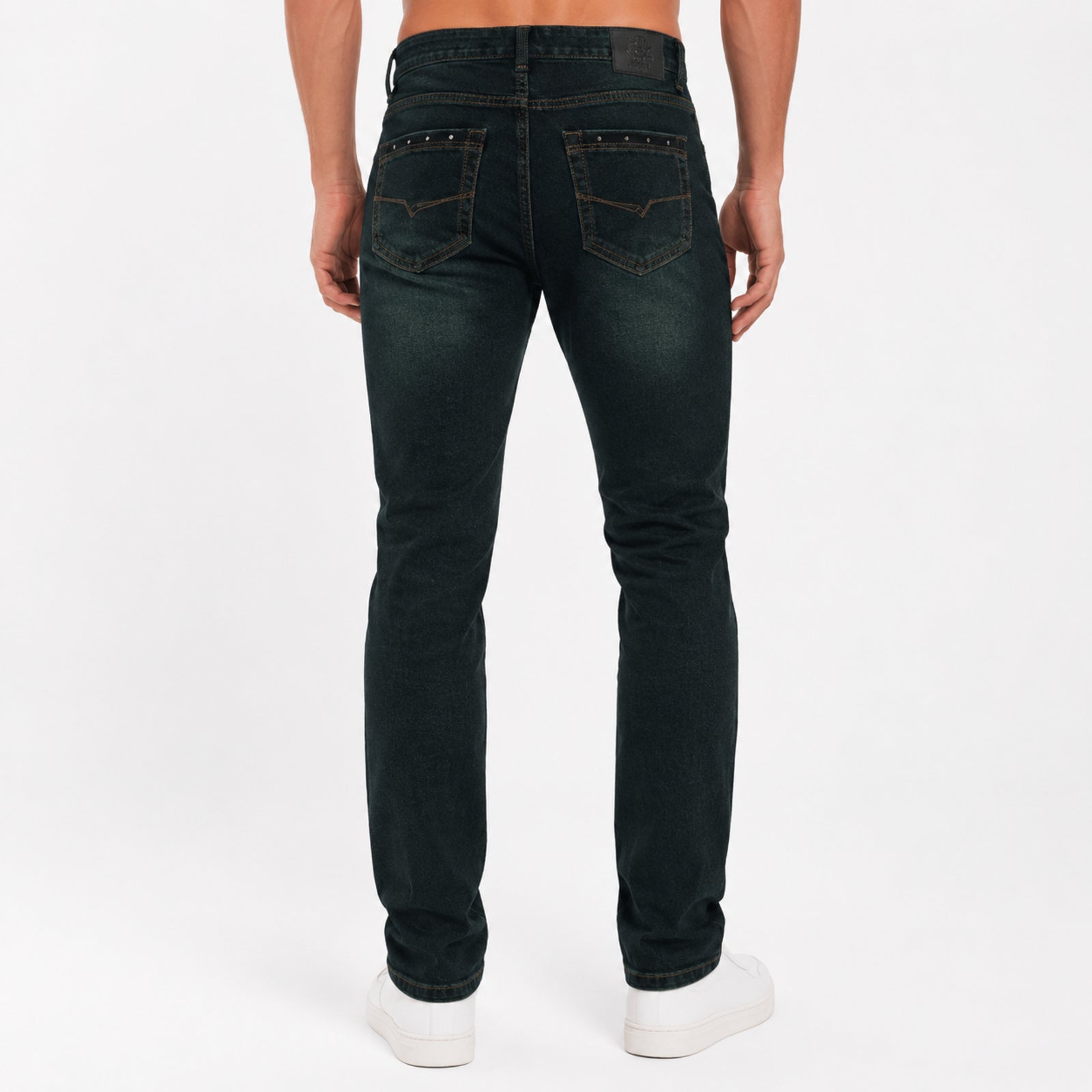 Men's Dark Wash Slim Fit Denim Jeans-3