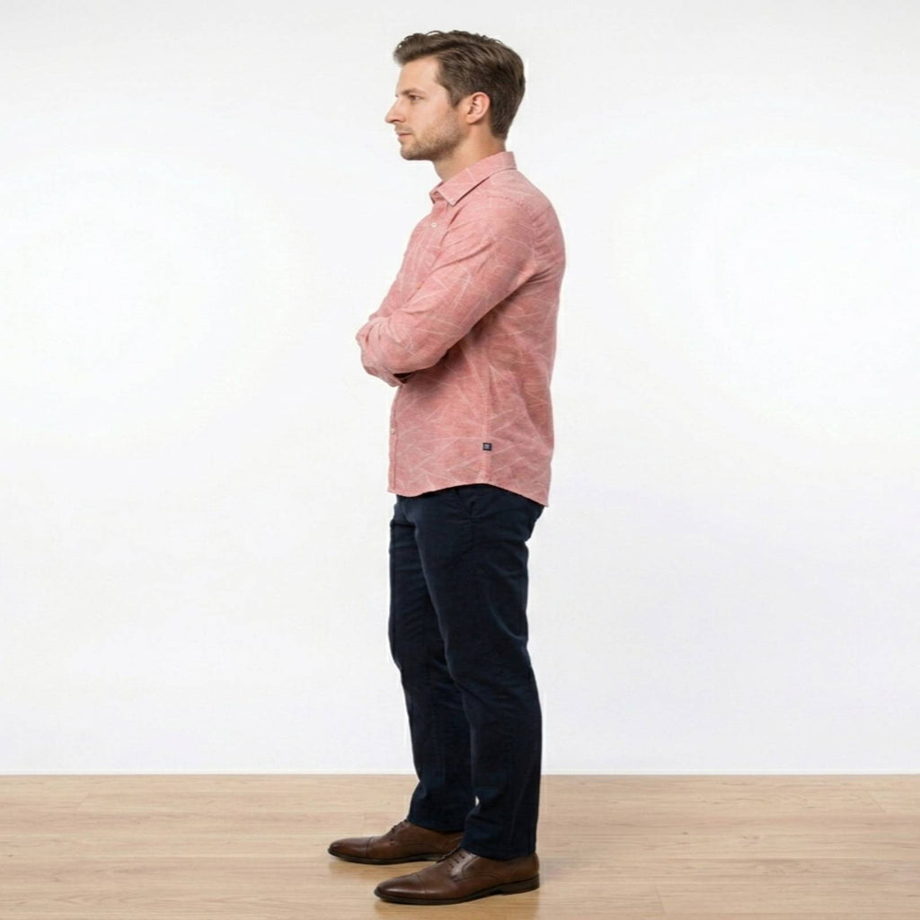 Rosé Grid Classic Slim Fit Shirt-2
