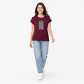 Women's Wine Graphic Printed Casual T-Shirt | Soft Everyday Cotton Tee-1