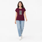 Women's Wine Graphic Printed Casual T-Shirt | Soft Everyday Cotton Tee-1