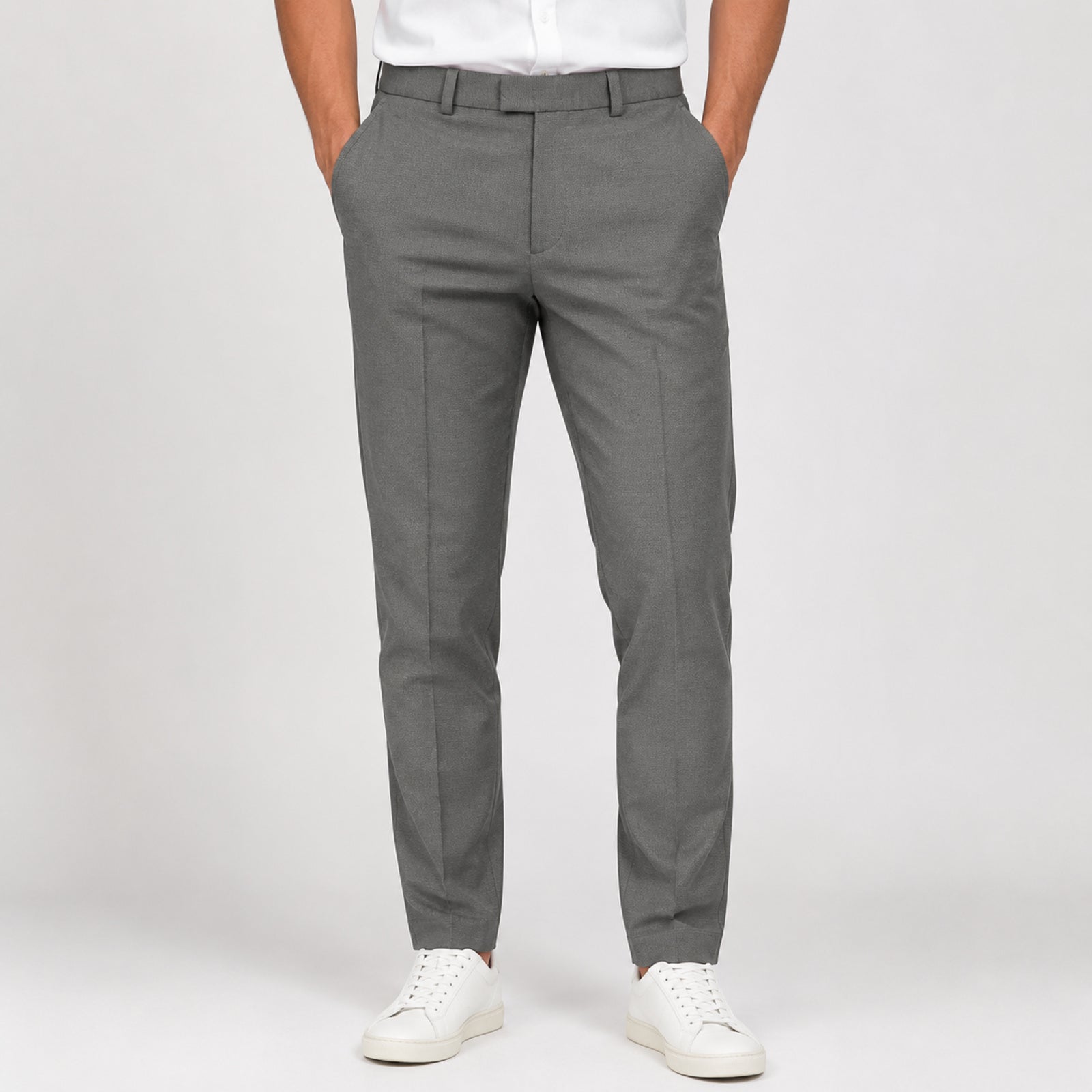 Men's Sage Olive Refined Slim Fit Formal Trousers-3