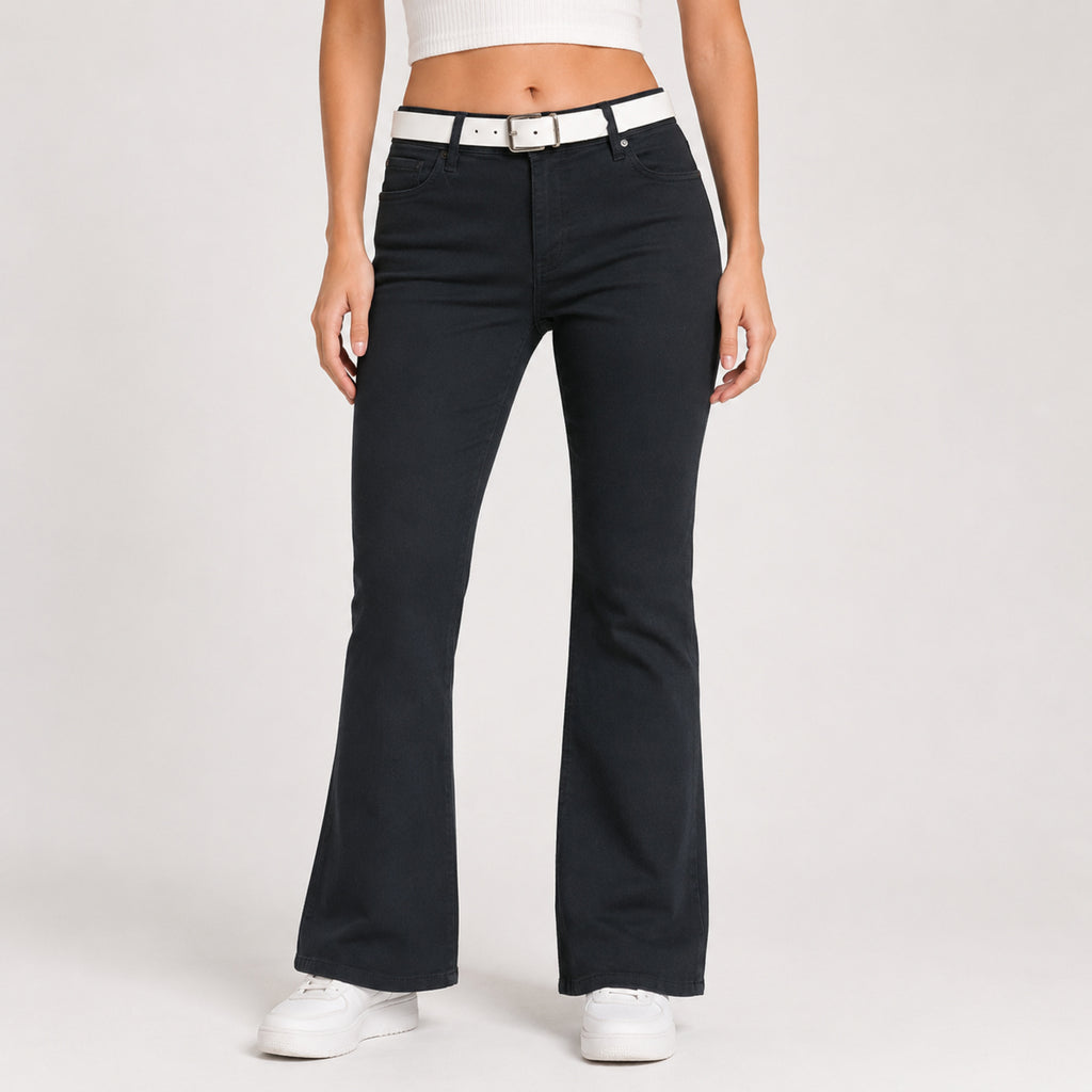 Women's Urban Olive Flare Fit Denim Jeans-2