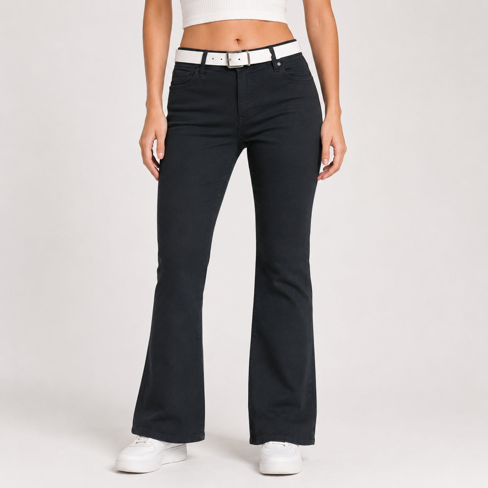 Women's Urban Olive Flare Fit Denim Jeans-2