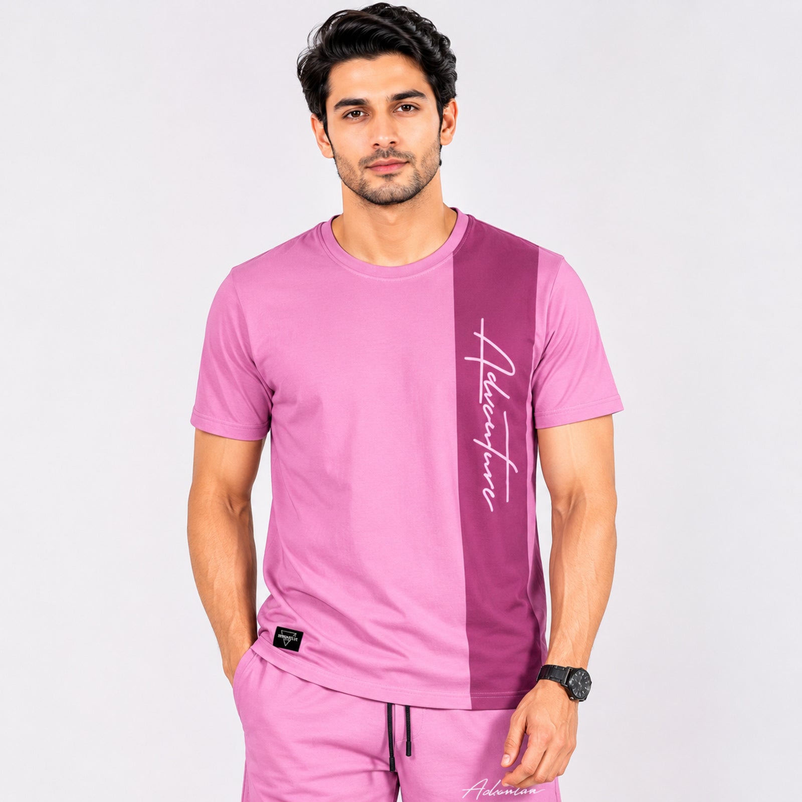 Men's Pink Casual Co-ord Set-3