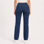Women's Light Blue Wide Leg Denim Jeans-2