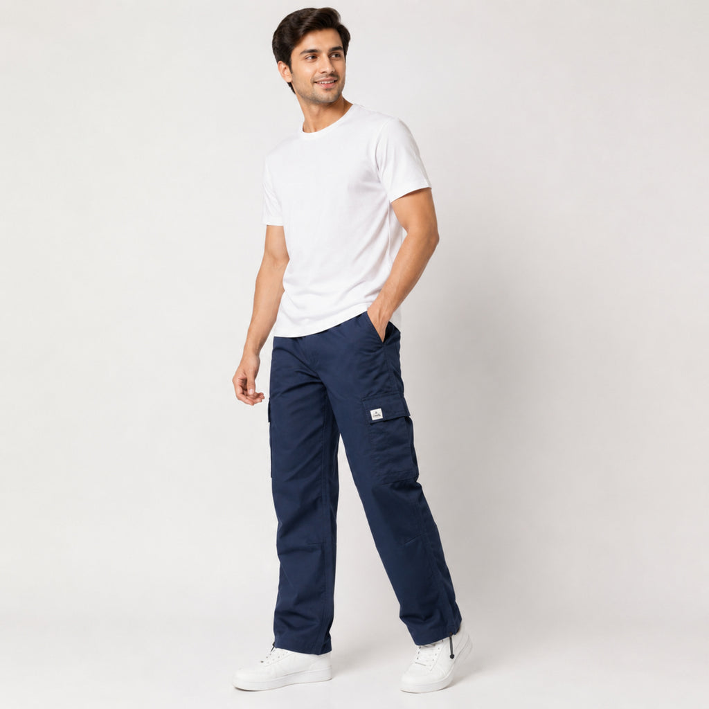 Men's Navy Blue Utility Cargo Jogger Pants-2
