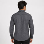 Men's Midnight Black Micro Print Premium Formal Shirt-4